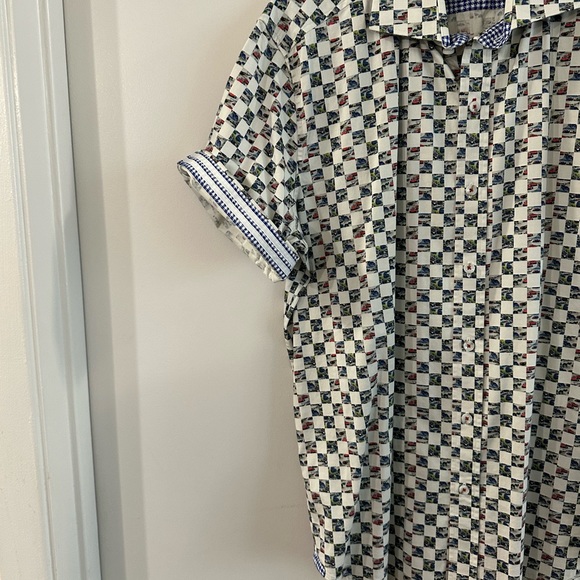 Robert Graham Modern Americana Men’s X-Large ‘Racing Flags’ Tailored Fit Shirt - Picture 6 of 9